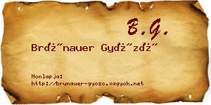 Brünauer Győző névjegykártya